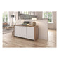 Salamander Chameleon Collection Barcelona 337 Triple AV Cabinet (Natural Walnut with Gloss White Doors)