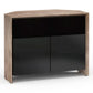 Salamander Chameleon Collection Barcelona 329 Twin Corner Cabinet (Natural Walnut with Black Glass Doors)