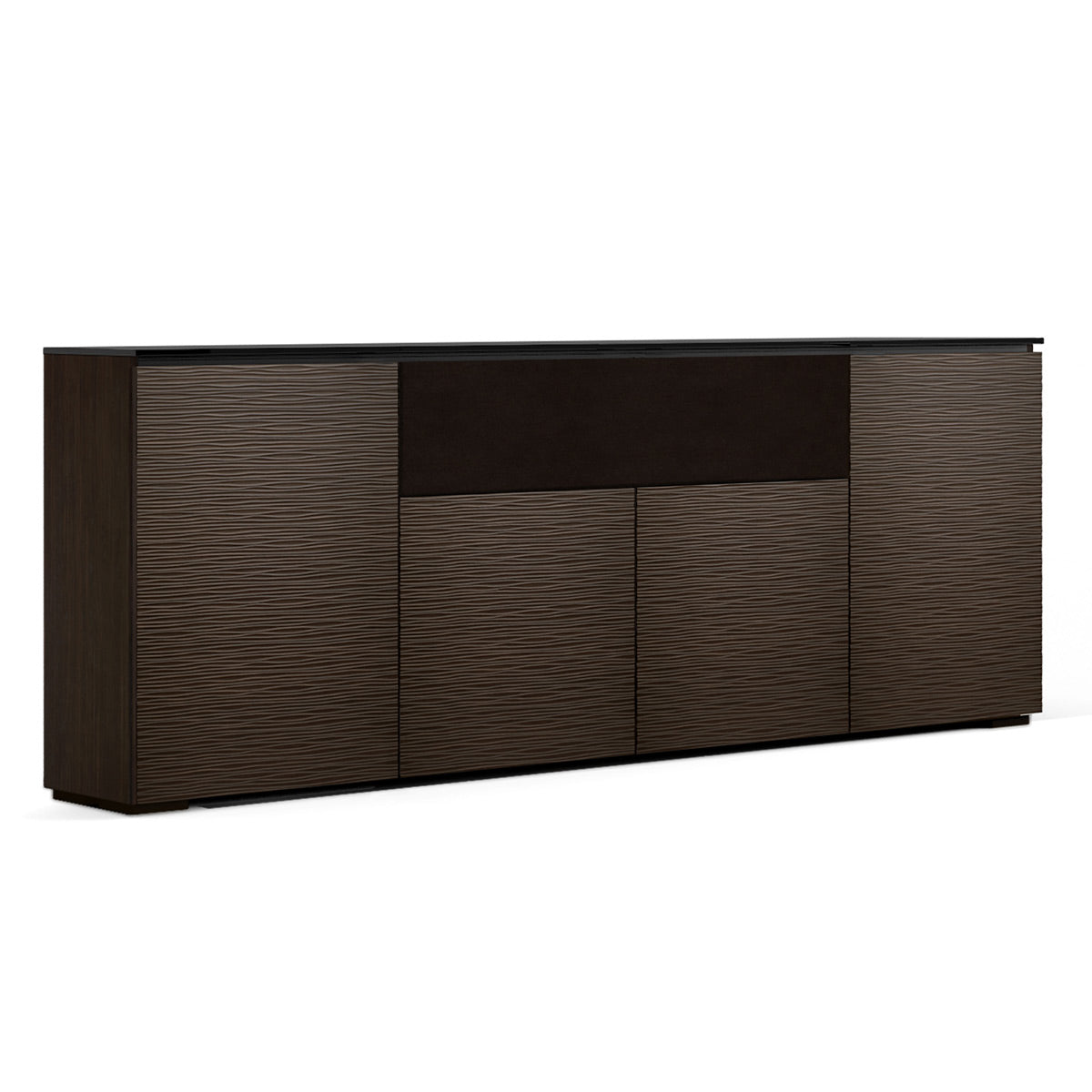 Salamander Chameleon Collection Berlin Low Profile 345 Four-Bay AV Cabinet with Speaker Compartment (Textured Wenge)