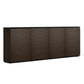 Salamander Chameleon Collection Berlin Low Profile 347 Four-Bay AV Cabinet (Textured Wenge)
