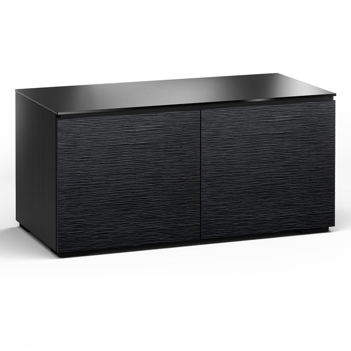 Salamander Chameleon Collection Chicago 221 Twin AV Cabinet (Textured Black Oak with Black Glass Top)