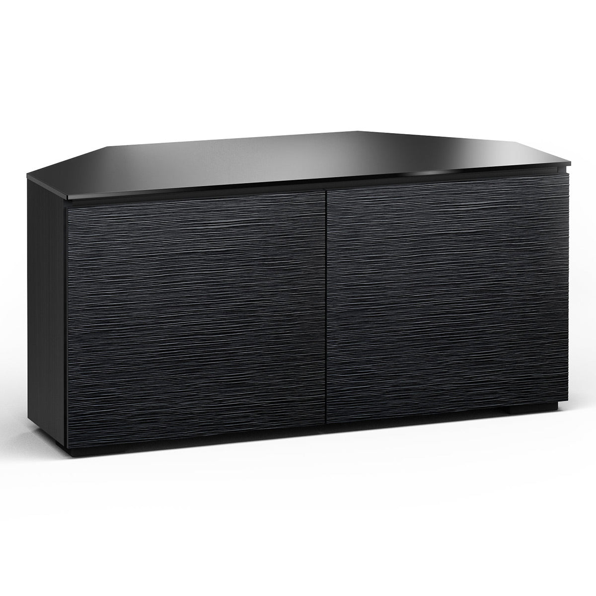 Salamander Chameleon Collection Chicago 221 Twin Corner AV Cabinet (Textured Black Oak with Black Glass Top)