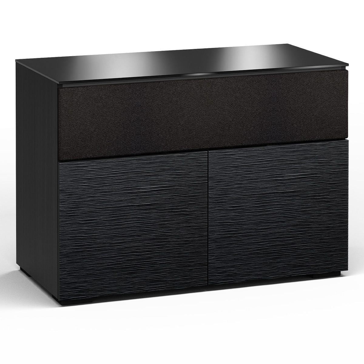 Salamander Chameleon Collection Chicago 329 Twin Speaker Integrated Cabinet (Textured Black Oak with Black Glass Top)