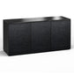 Salamander Chameleon Collection Chicago 337 Triple AV Cabinet (Textured Black Oak with Black Glass Top)