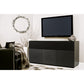 Salamander Chameleon Collection Chicago 339 Triple Speaker Integrated Cabinet (Textured Black Oak with Black Glass Top)