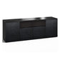 Salamander Chameleon Collection Chicago 345 Quad Speaker Integrated Cabinet (Textured Black Oak with Black Glass Top)