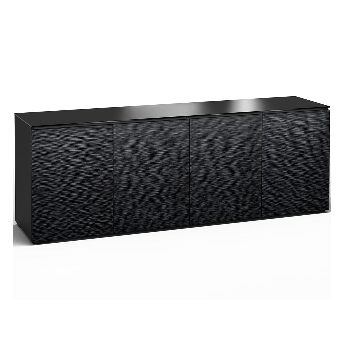 Salamander Chameleon Collection Chicago 347 Quad AV Cabinet (Textured Black Oak with Black Glass Top)