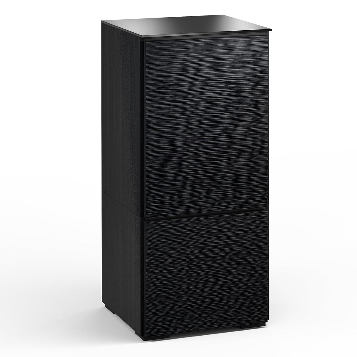 Salamander Chameleon Collection Chicago 517 Twin AV Cabinet (Textured Black Oak with Black Glass Top)