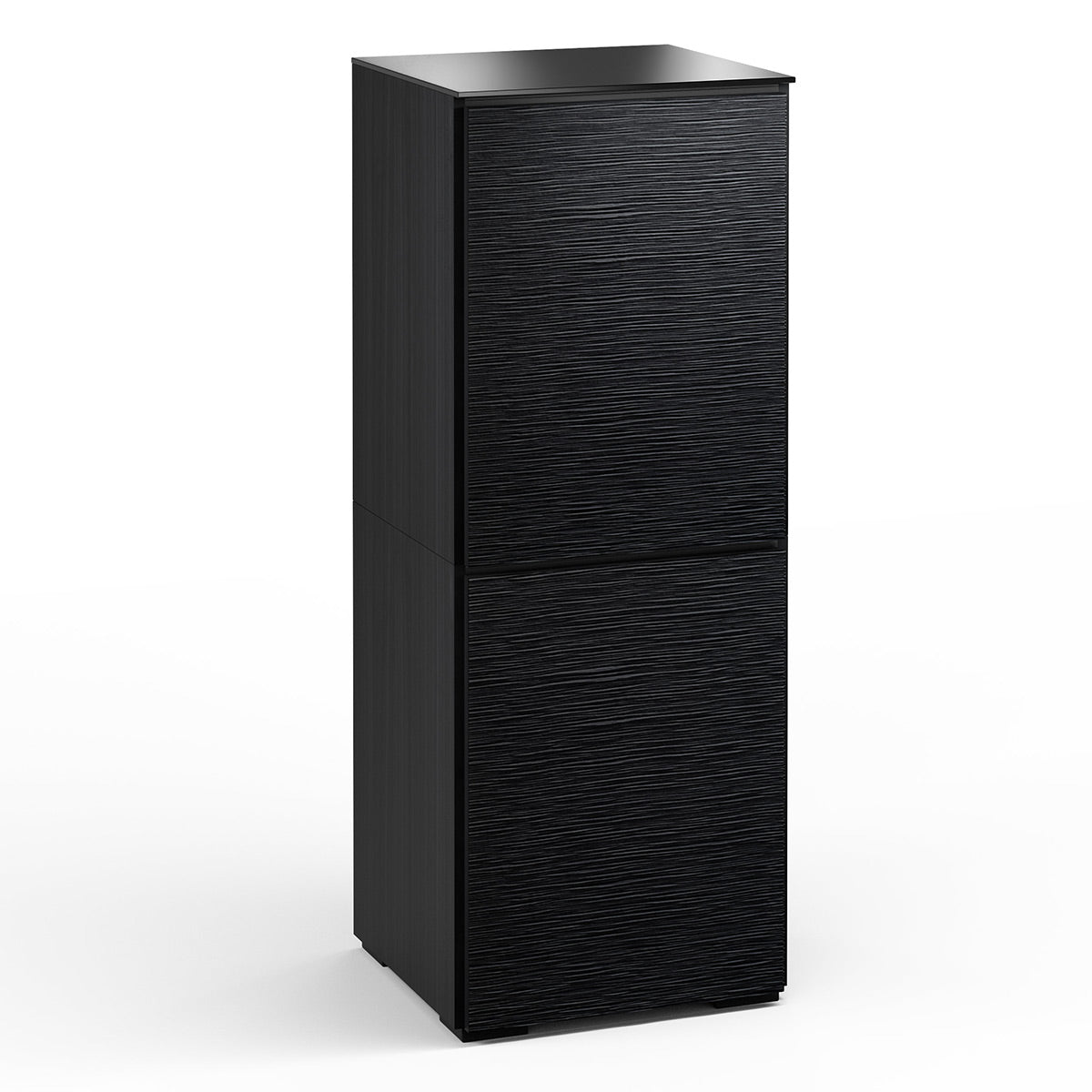 Salamander Chameleon Collection Chicago 617 Twin AV Cabinet (Textured Black Oak with Black Glass Top)