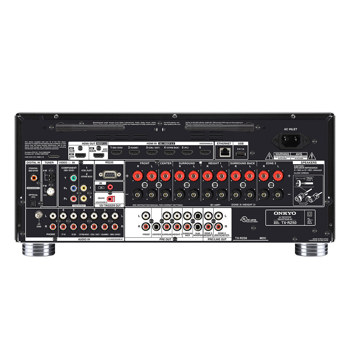 Onkyo TX-RZ50 9.2 Channel Network 8K AV Receiver