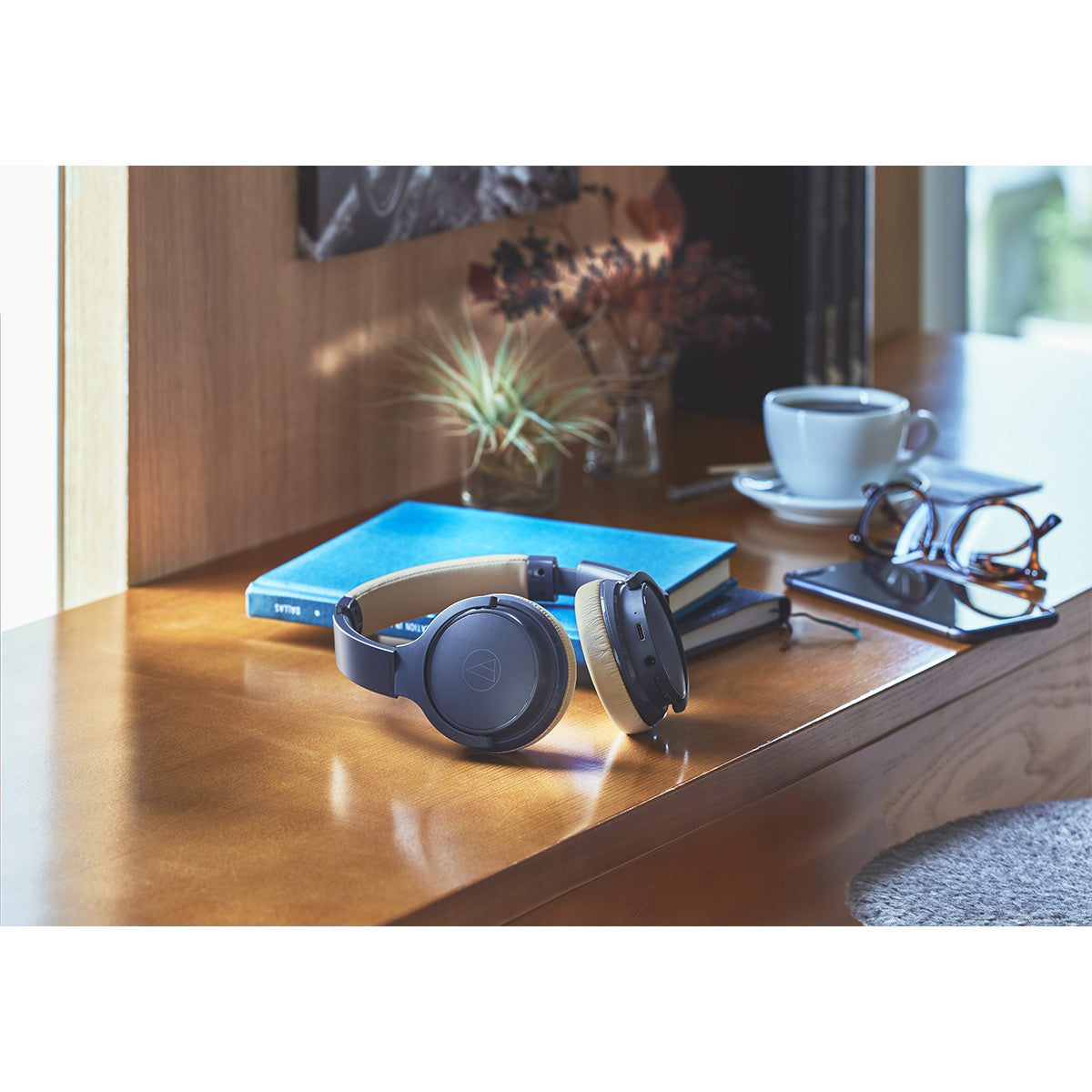 AudioTechnica ATH-S220BT Wireless On-Ear Headphones (Beige)
