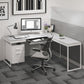 BDI Centro 6401 Desk with Keyboard Drawer (Satin White)