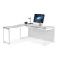 BDI Centro 6401 Desk with Keyboard Drawer (Satin White)