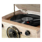 Victrola 4-in-1 Cambridge Farmhouse Modern Bluetooth Turntable with FM Radio (Factory Certified Refurbished, Farmhouse Oatmeal)