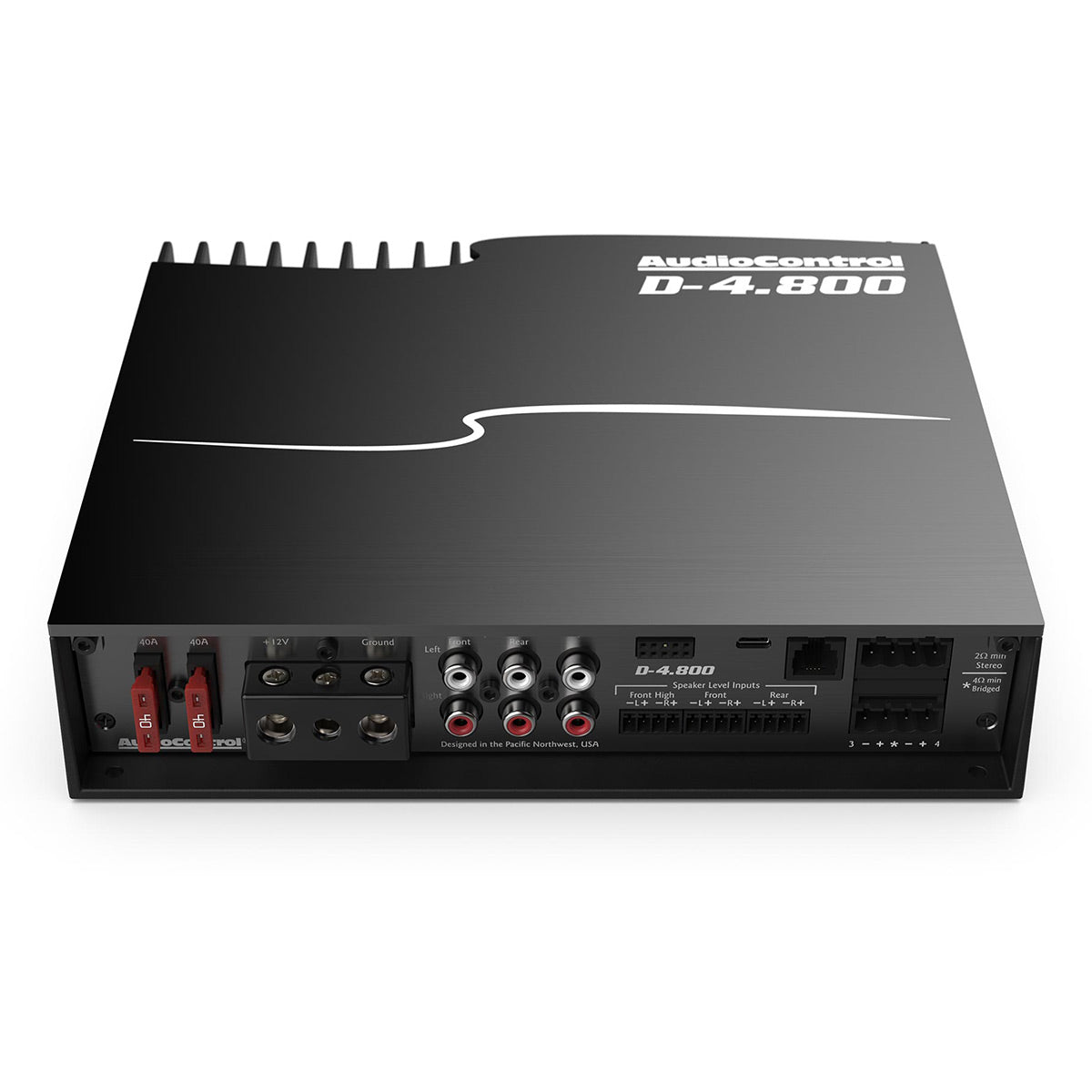 AudioControl D-4.800 High-Power 4-Channel DSP Matrix Amplifier with Accubass