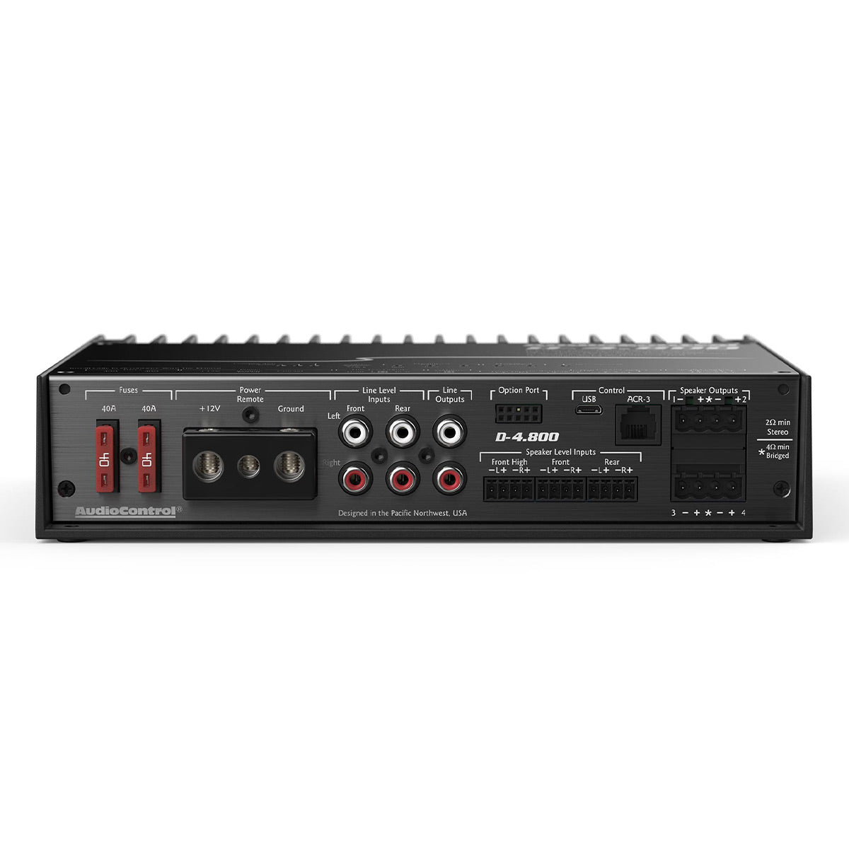 AudioControl D-4.800 High-Power 4-Channel DSP Matrix Amplifier with Accubass