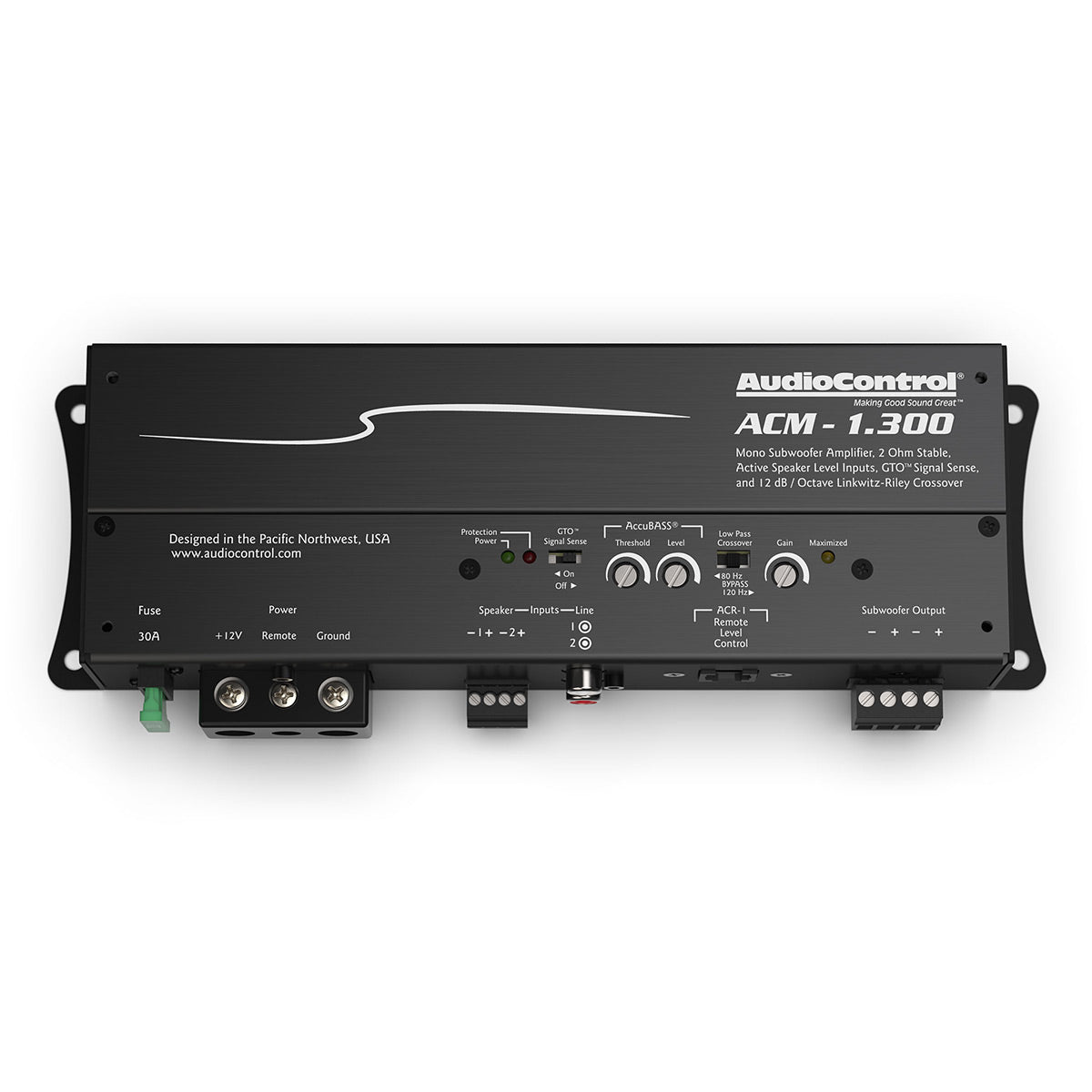 AudioControl ACM-1.300 Monoblock Micro Amplifier with Accubass