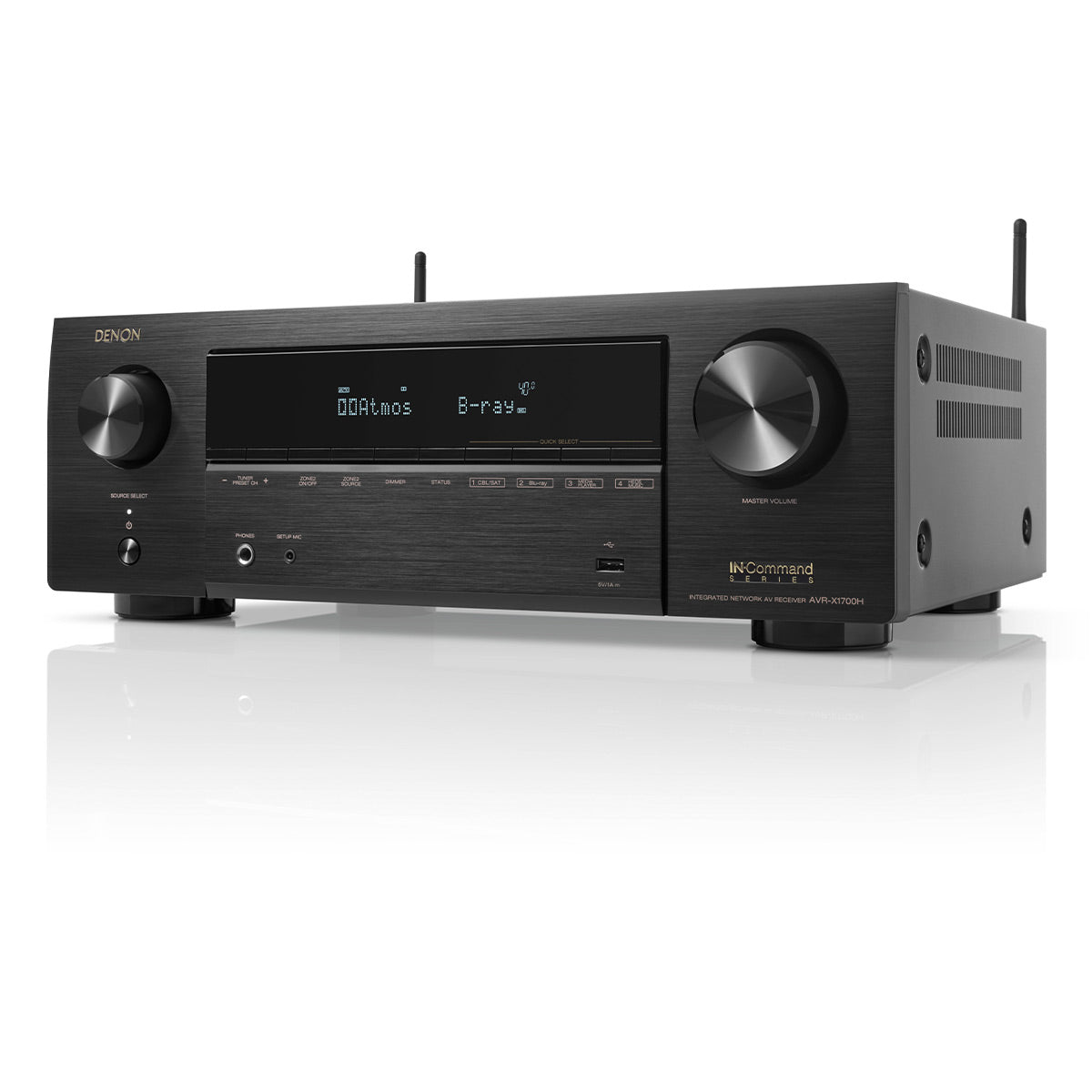 Denon AVR-X1700H 7.2ch 8K Home Theater Receiver with 3D Audio, Voice Control, and HEOS Built-In