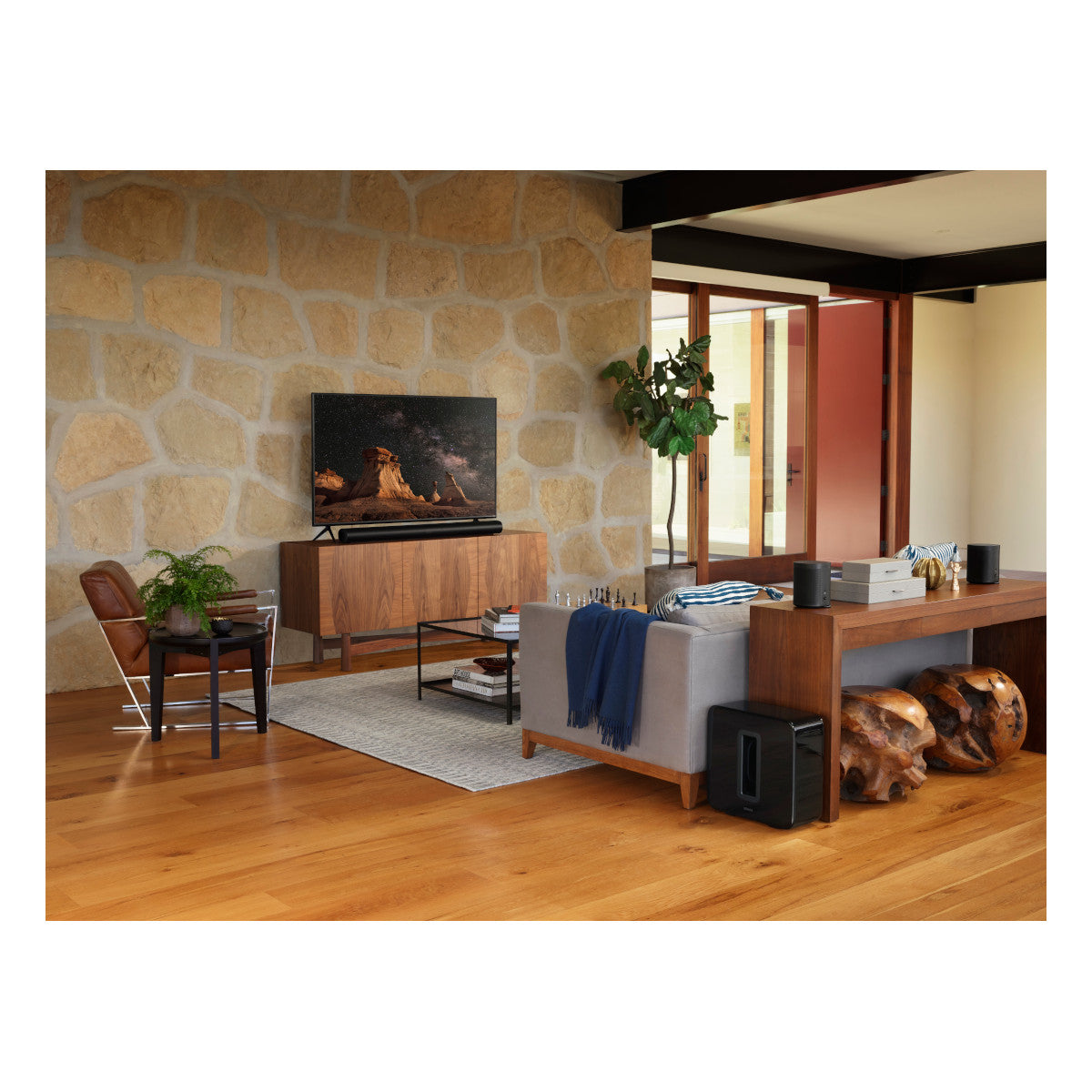 Sonos Surround Set with Arc Wireless Dolby Atmos Sound Bar, Subwoofer, and One Pair of Gen 2 One Speakers (Black)