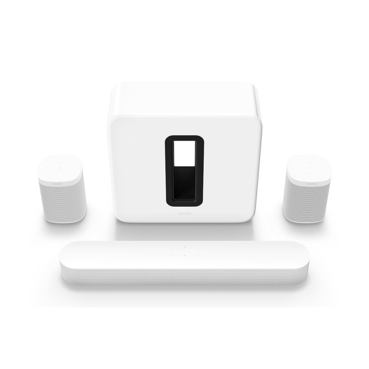 Sonos 5.1 Home Theater Set with Beam (Gen 2), Sub (Gen 3), and Pair of One Speakers (Gen 2) - White