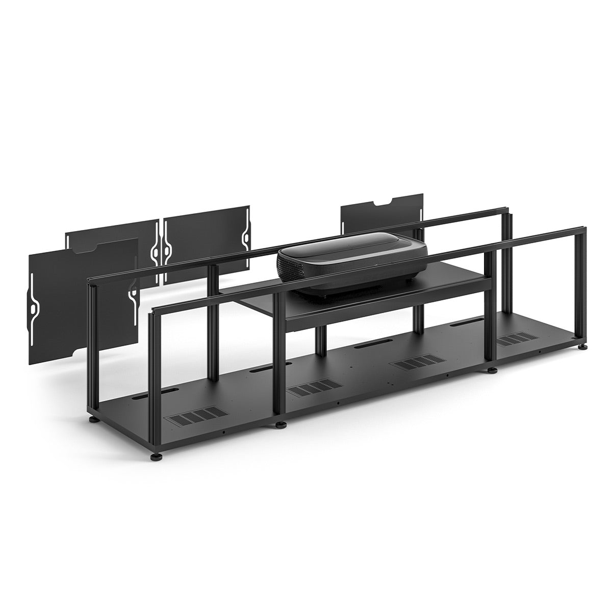Salamander Oslo 245 UST Projector Integrated Cabinet for Hisense L9G Projector (Black Glass)