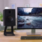 Kanto YU6 Powered Bookshelf Speakers (Matte Black) with SE6 Elevated Desktop Speaker Stands (Black)
