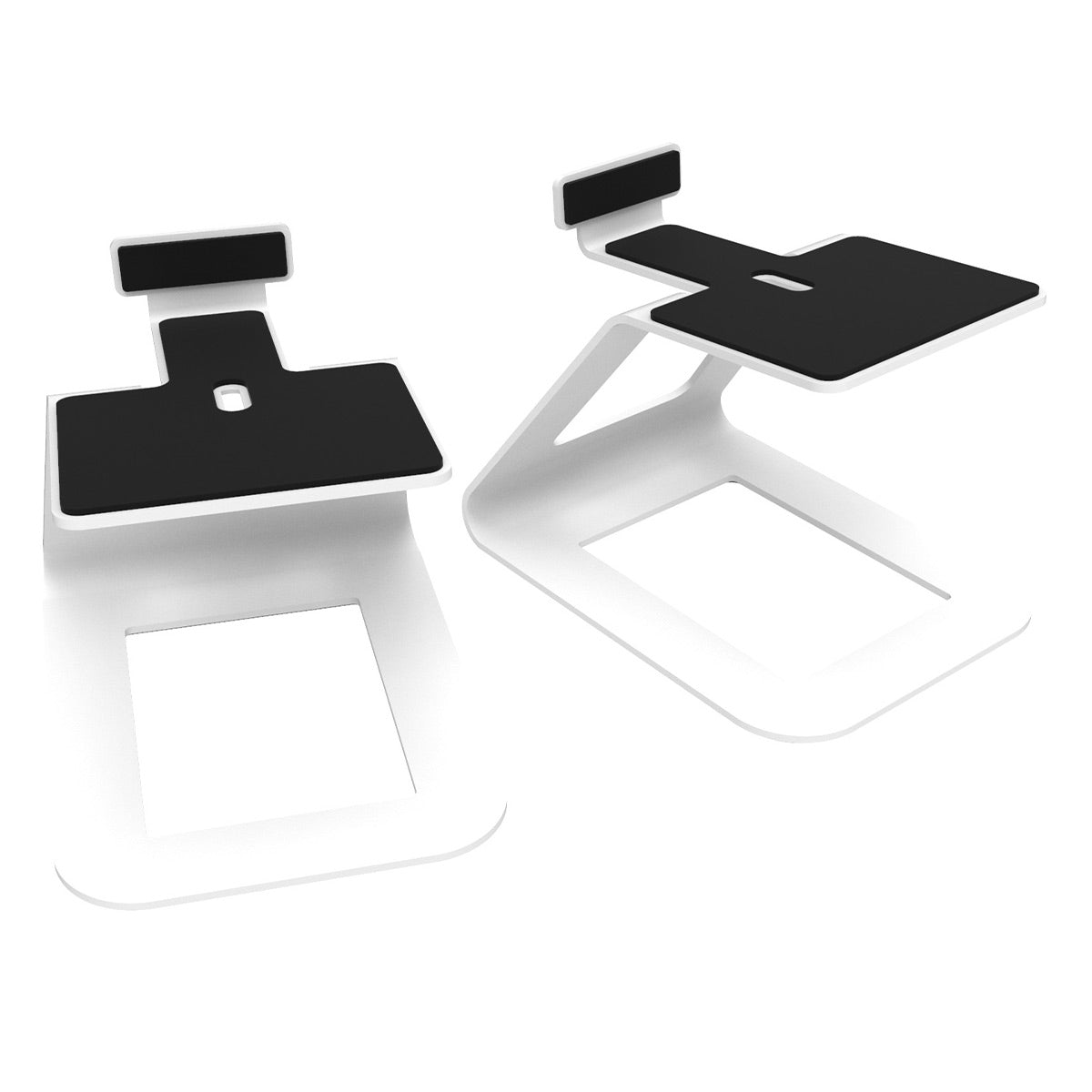 Kanto YU6 Powered Bookshelf Speakers (Matte White) with SE6 Elevated Desktop Speaker Stands (White)