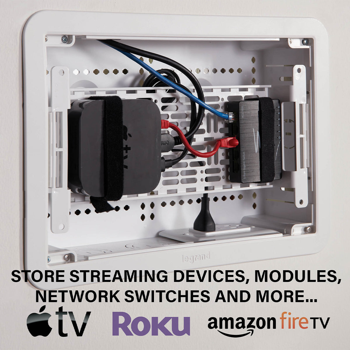 Sanus 9" TV Media In-Wall Box with Power Supply Kit