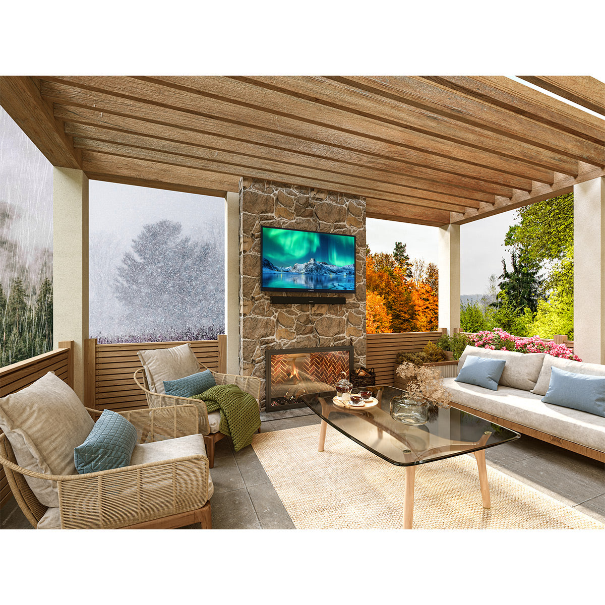 Furrion Aurora 43" Full Shade Smart 4K Ultra-High Definition LED Outdoor TV with IP54 Weatherproof Protection