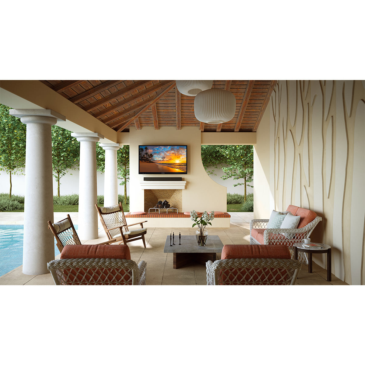 Furrion Aurora 43" Partial Sun Smart 4K Ultra-High Definition LED Outdoor TV with IP54 Weatherproof Protection