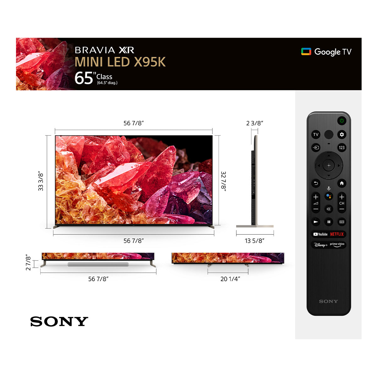 Sony XR85X95K 85" BRAVIA 4K HDR Mini LED Smart TV with Google TV (2022)