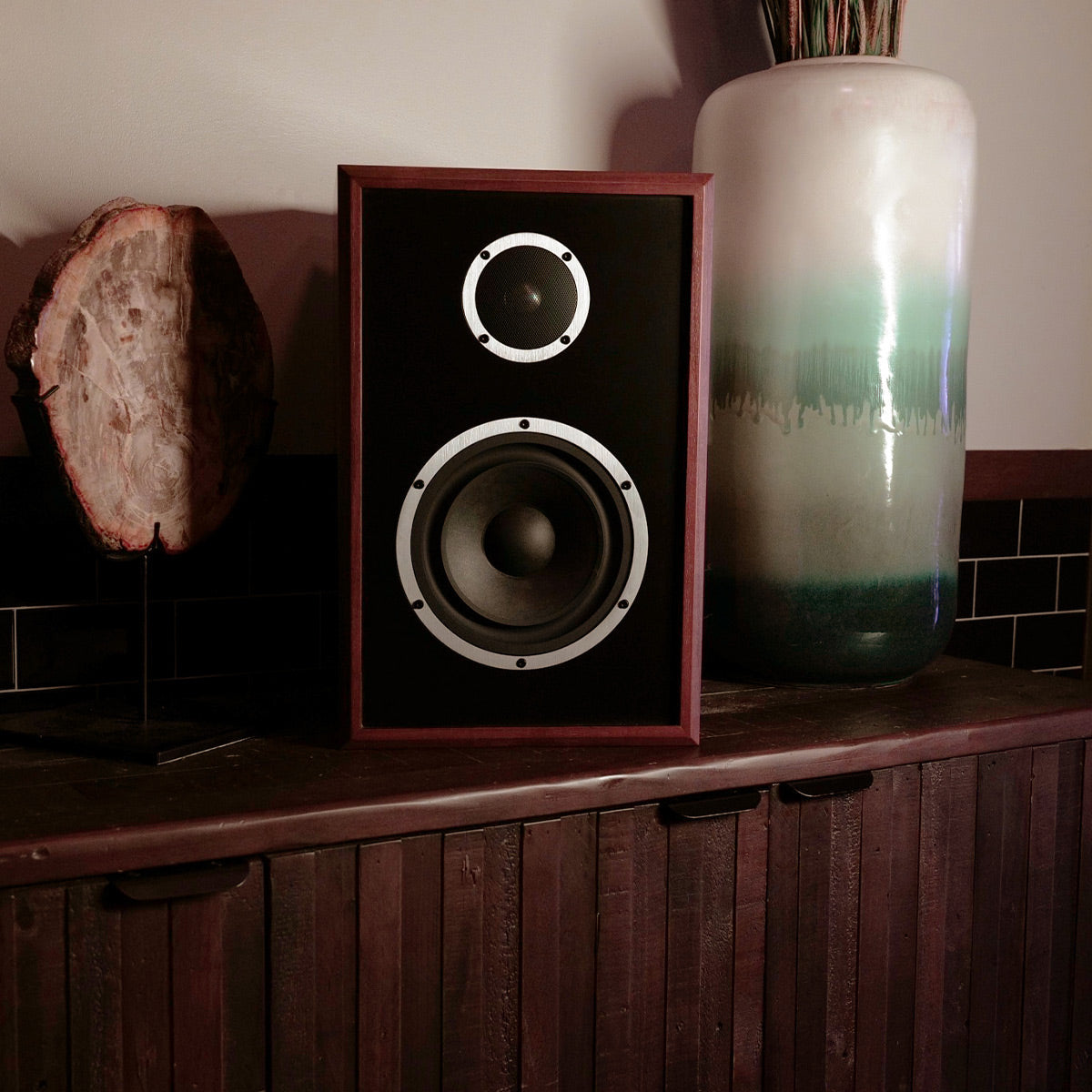 KLH Model Three 2-way 8-inch Acoustic Suspension Bookshelf Speaker - Each (West African Mahogany)