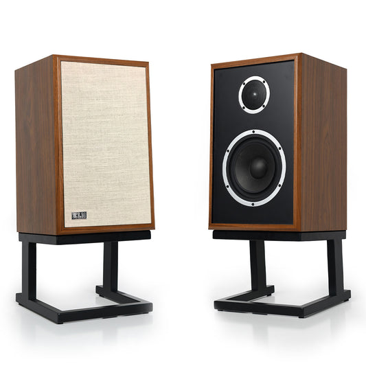 KLH Model Three 2-way 8-inch Acoustic Suspension Bookshelf Speaker - Pair (English Walnut)