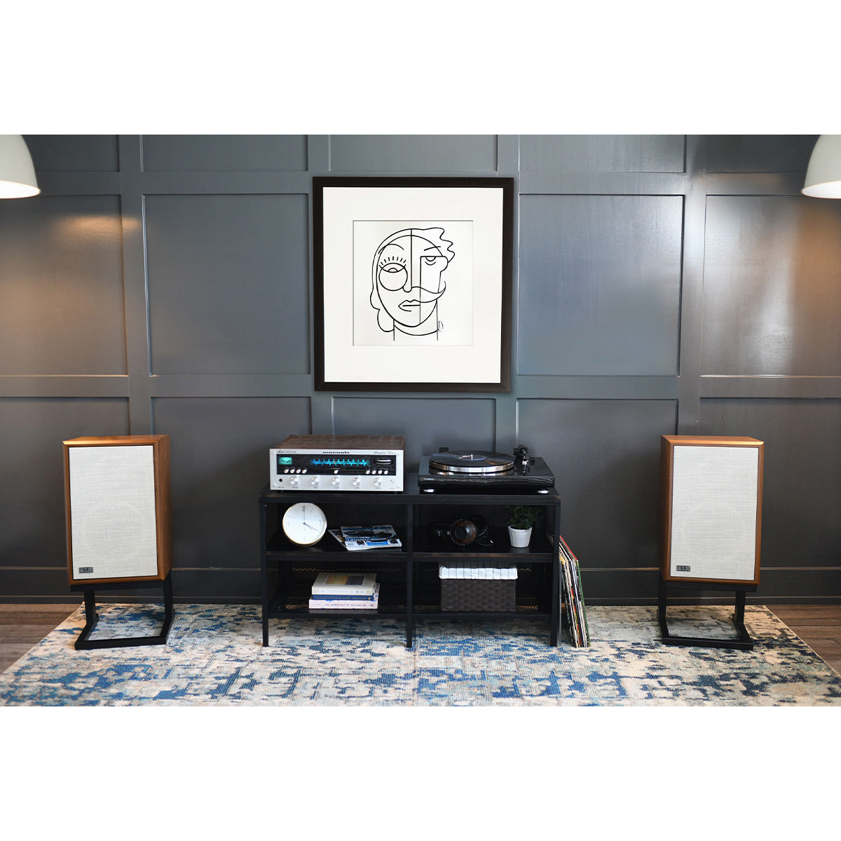 KLH Model Three 2-way 8-inch Acoustic Suspension Bookshelf Speaker - Pair (English Walnut)