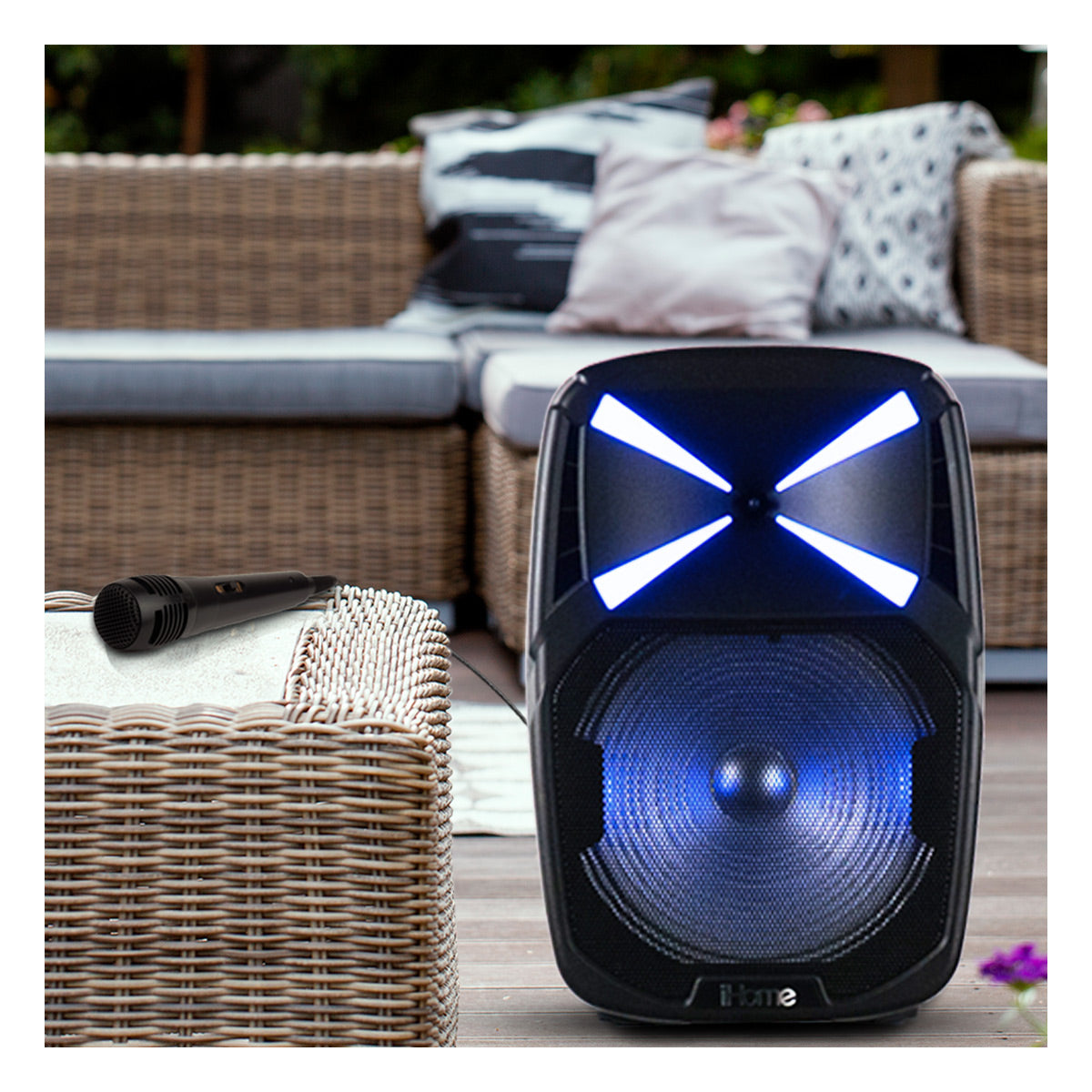 iHome iHPA-1500LT 15" Portable Bluetooth Party Speaker with LED Lights