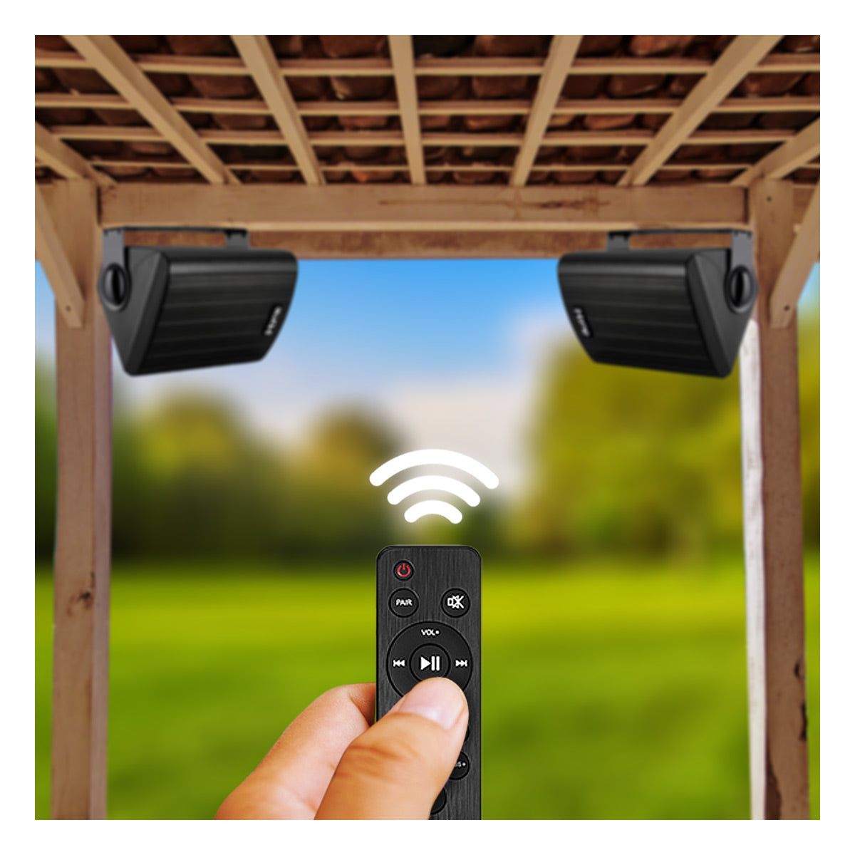 iHome iHSI-W525BT-PR-BLK 5.25" Waterproof Mountable Outdoor Bluetooth Speakers - Pair (Black)