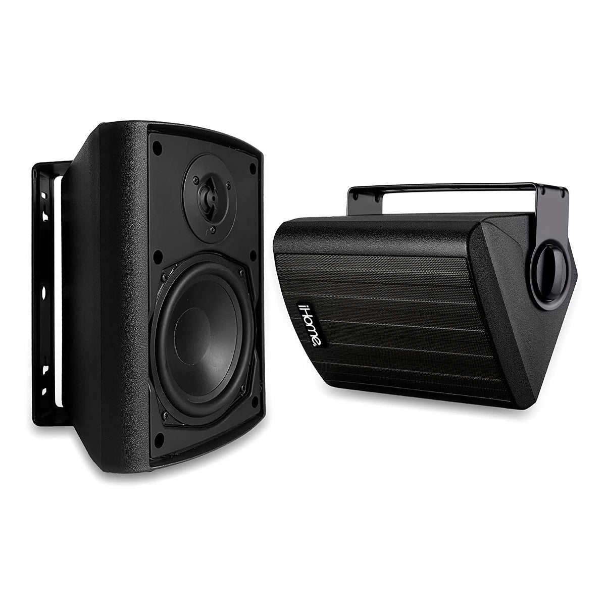 iHome iHSI-W525BT-PR-BLK 5.25" Waterproof Mountable Outdoor Bluetooth Speakers - Pair (Black)