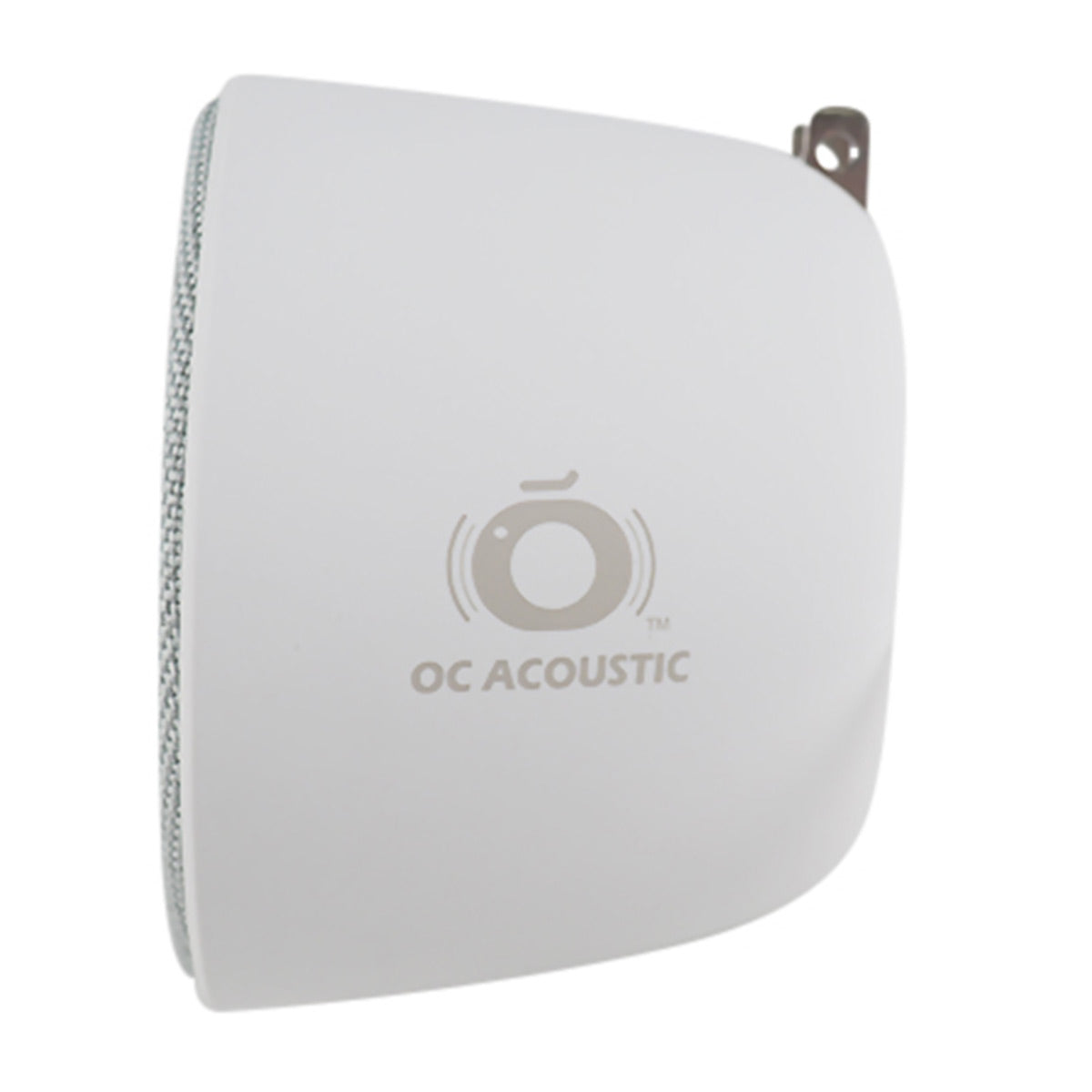 OC Acoustic Newport Plug-in Outlet Speaker with Bluetooth 5.1 and Built-in USB Type-A Charging Port (Gray/White)