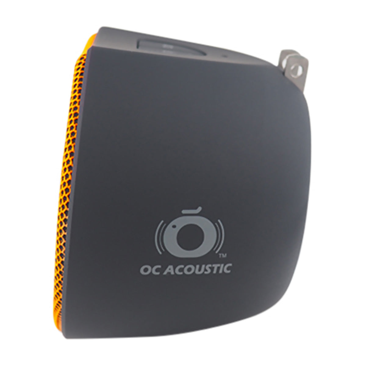 OC Acoustic Newport Plug-in Outlet Speaker with Bluetooth 5.1 and Built-in USB Type-A Charging Port (Orange/Black)