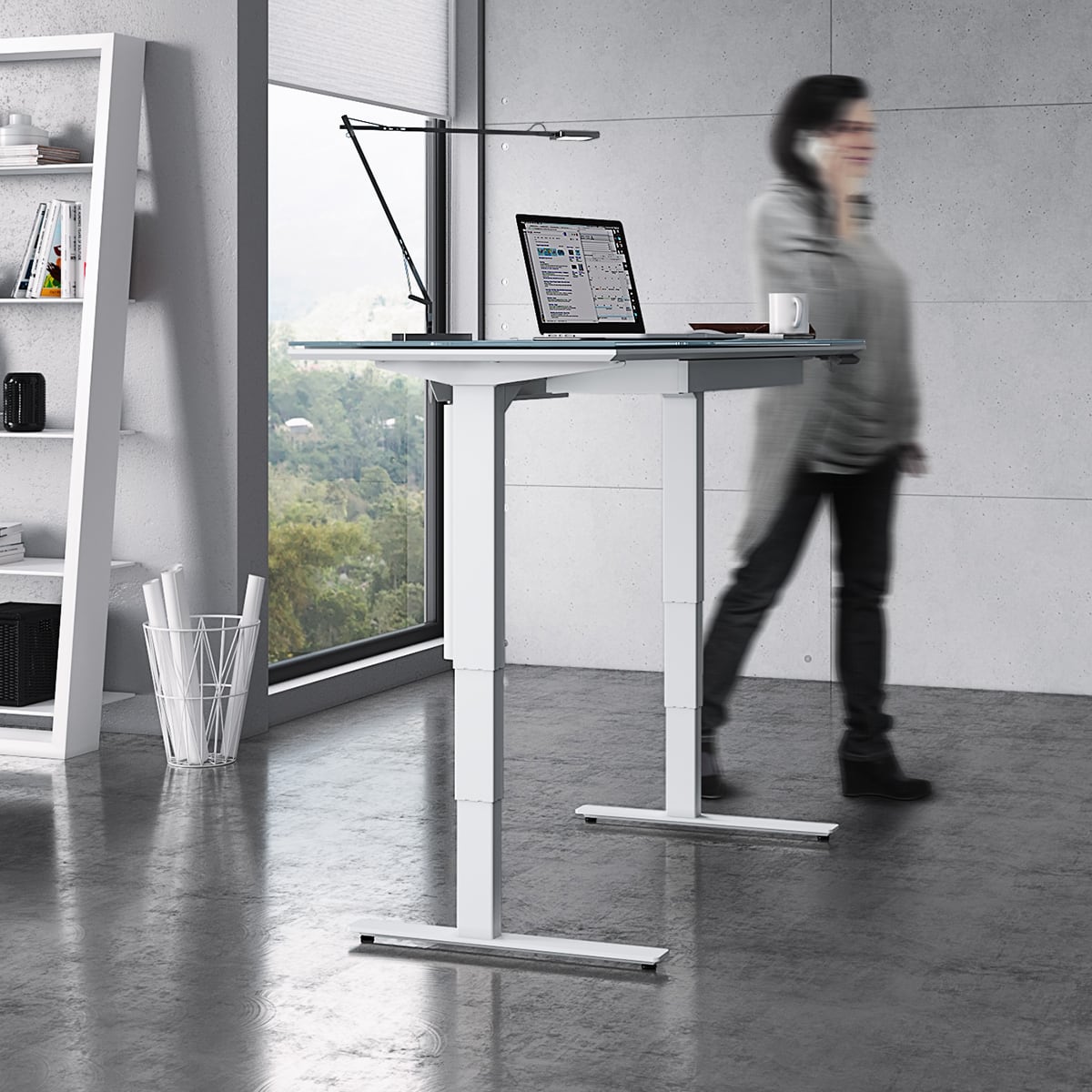 BDI Centro 6451-2 Height Adjustable Standing Desk (60"x24")