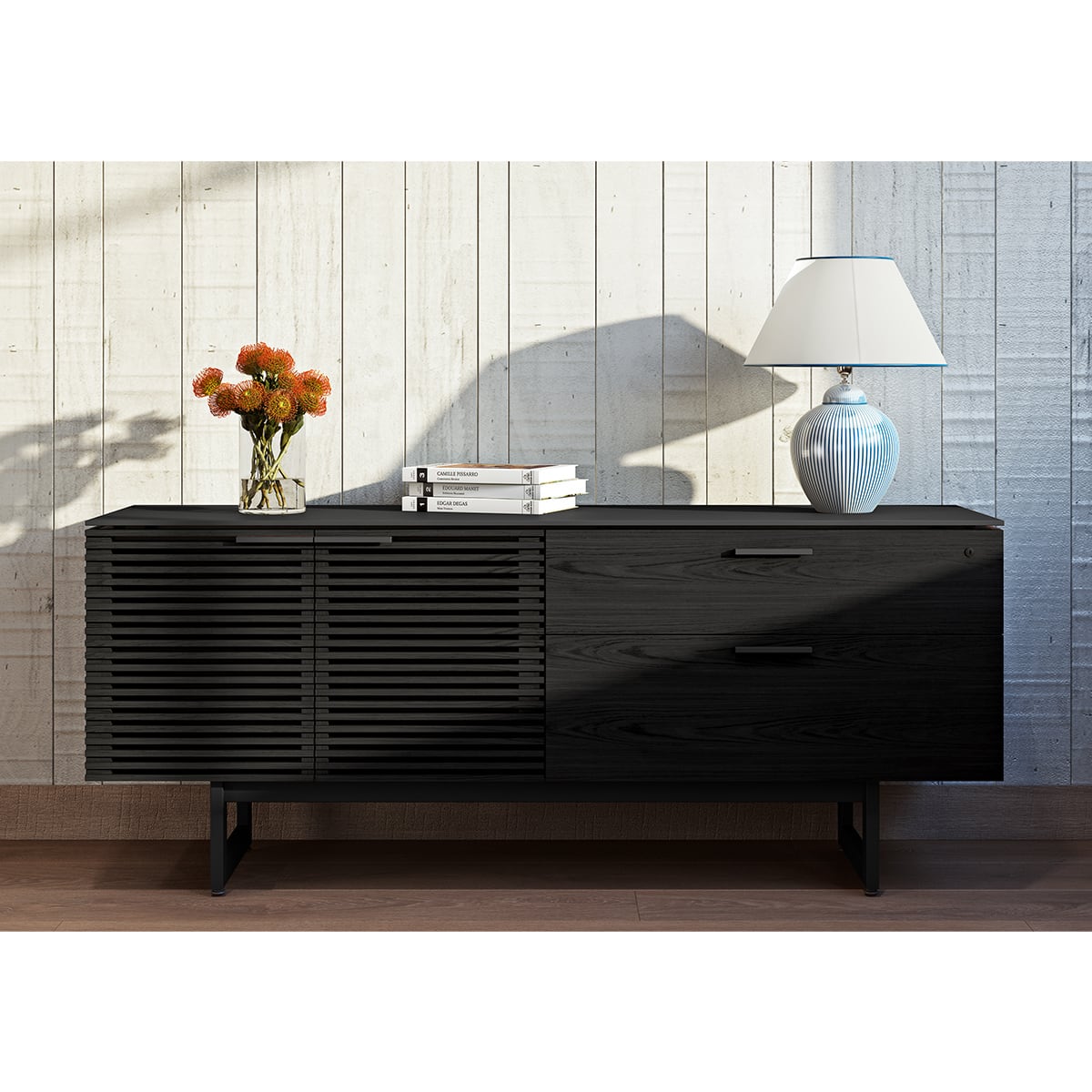 BDI Corridor 6529 Credenza Cabinet (Charcoal Stained Ash)