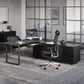 BDI Corridor 6531 Modern Shaped L-Shaped Executive Desk (Charcoal Stained Ash)