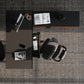 BDI Corridor 6531 Modern Shaped L-Shaped Executive Desk (Charcoal Stained Ash)