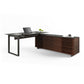 BDI Corridor 6531 Modern Shaped L-Shaped Executive Desk (Walnut)