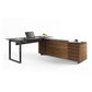 BDI Corridor 6531 Modern Shaped L-Shaped Executive Desk (Natural Walnut)