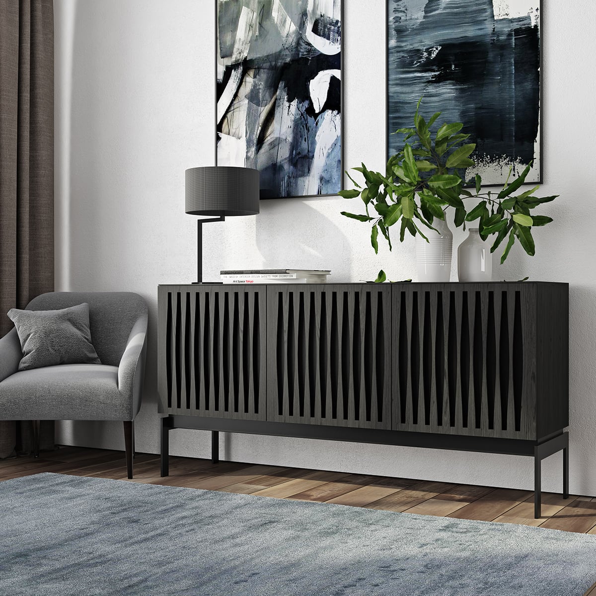 BDI Elements 8779 Tempo Storage Console (Charcoal)