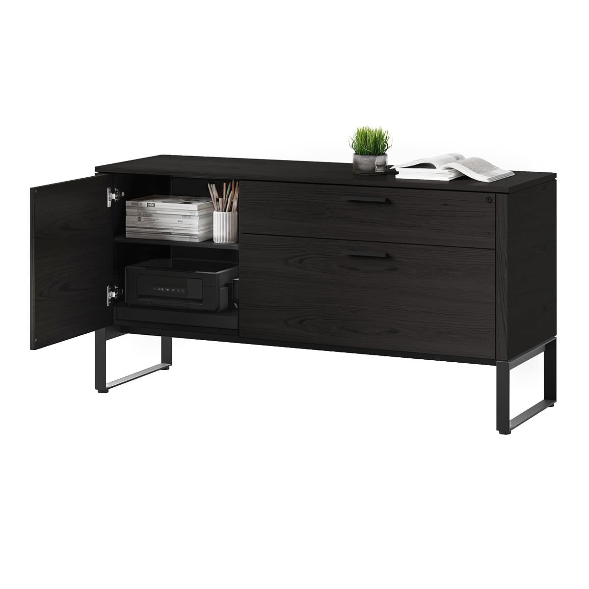 BDI Linea 6220 Multifunction Cabinet (Charcoal Stained Ash)