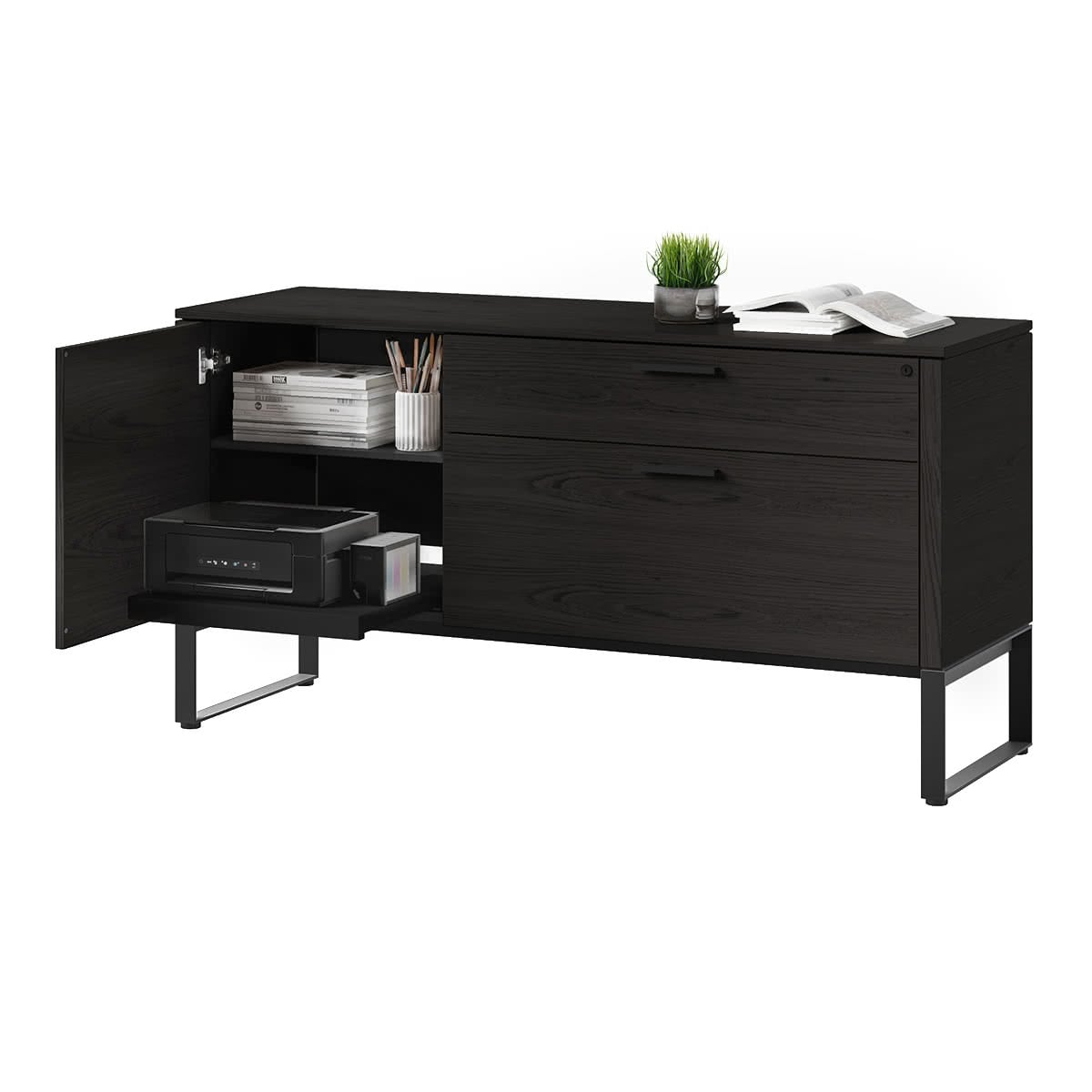 BDI Linea 6220 Multifunction Cabinet (Charcoal Stained Ash)