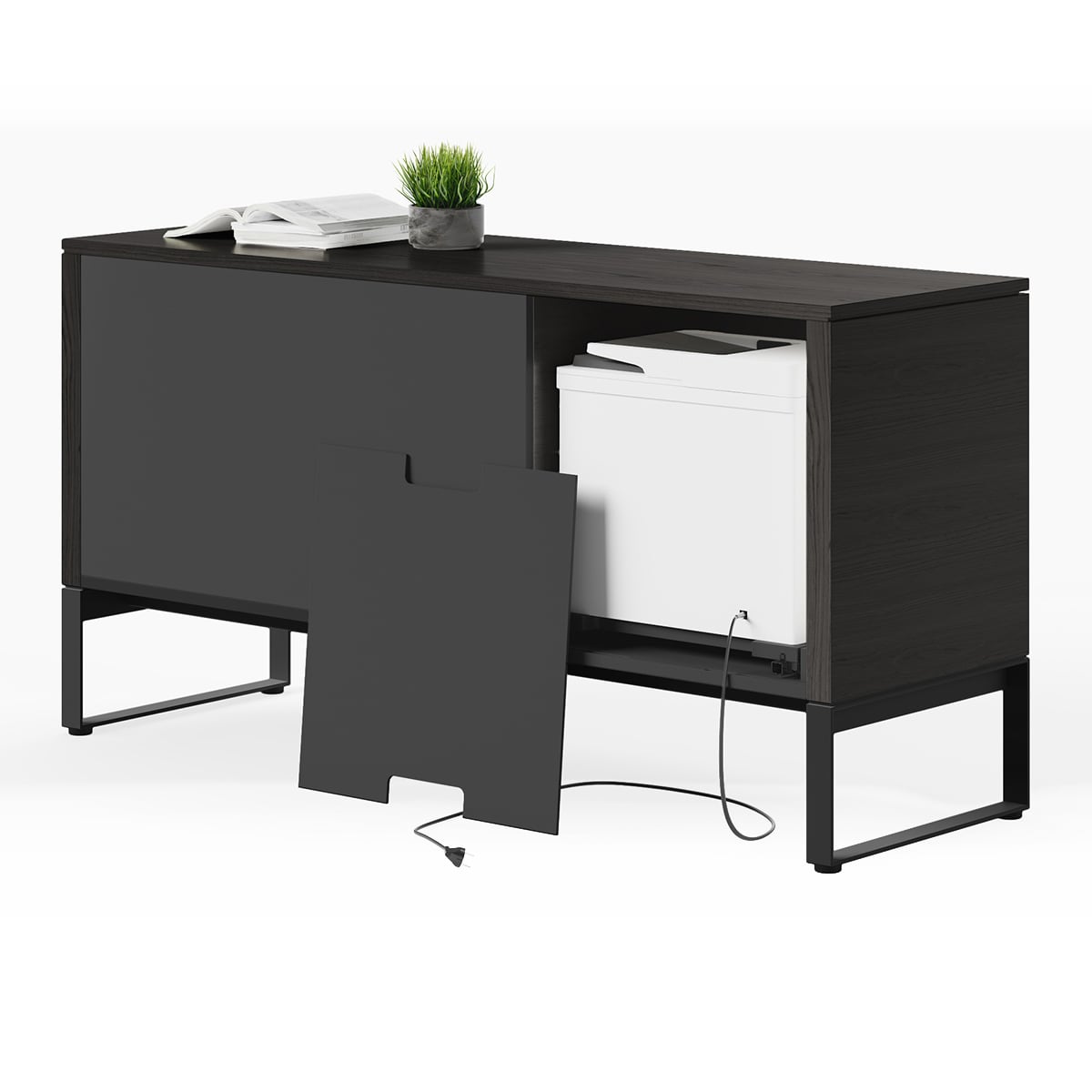 BDI Linea 6220 Multifunction Cabinet (Charcoal Stained Ash)