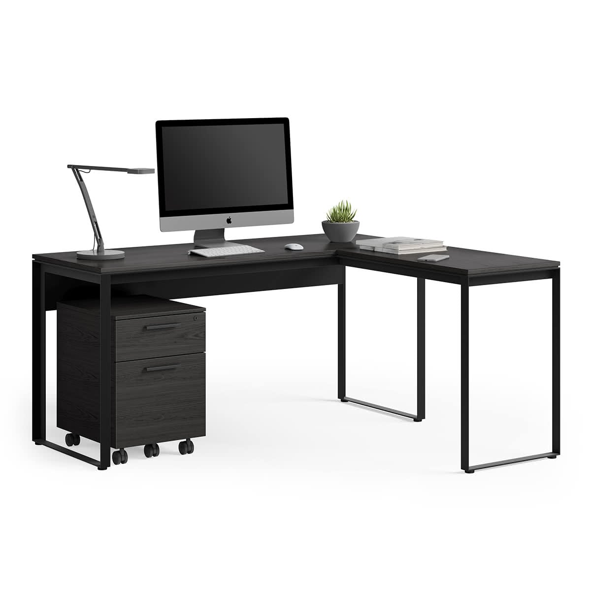 BDI 6224 Return Desk (Charcoal Stained Ash)